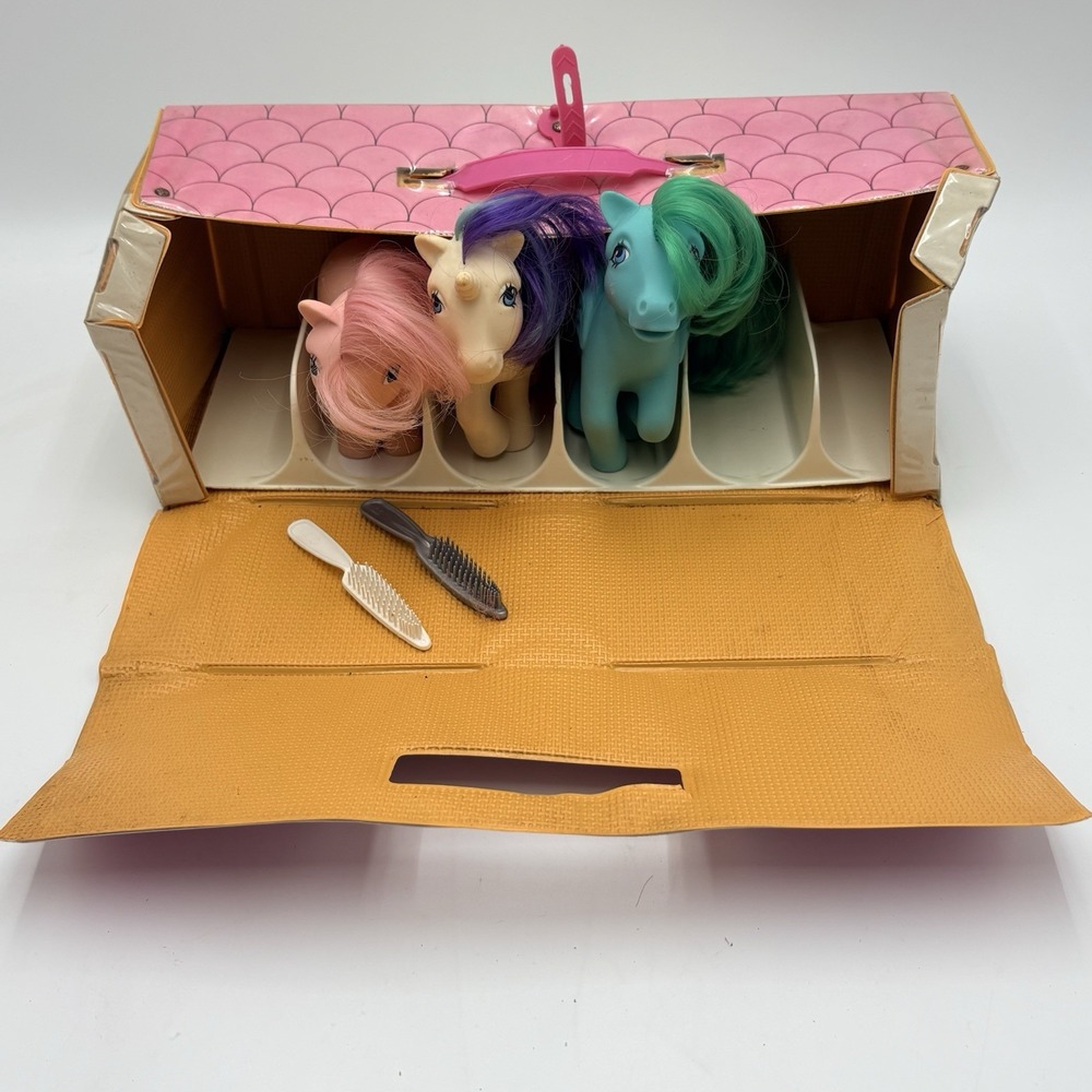My Little Pony G1 Lot Cotton Candy Glory Medley Carry Case Brushes Vintage